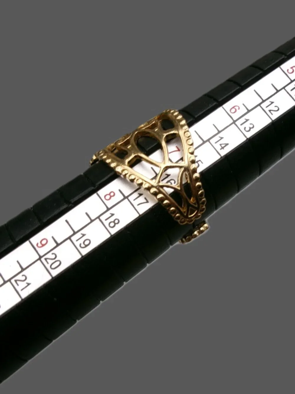 Sarah Coventry Queen's Lace Ring, Gold Filigree, Adjustable Open Band